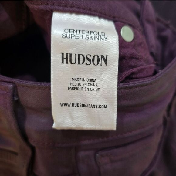 HUDSON Coated Centerfold High Rise Super Skinny Ankle Jean NWT size 23 Purple - Picture 6 of 6
